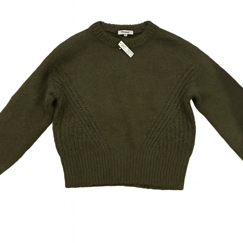 Madewell Women’s Olive Green Textured Knit Sweater – Size XS